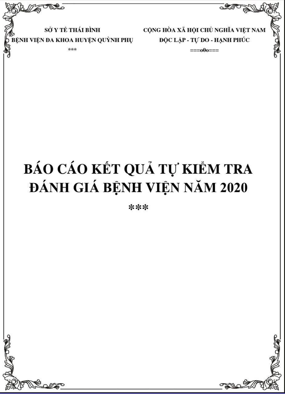 Kết quả tự kiểm tra đánh giá bệnh viện năm 2020