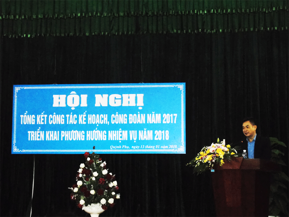 BVĐK Quỳnh Phụ tổ chức tổng kết công tác Kế hoạch, Công đoàn, Quy chế dân chủ năm 2017; triển khai phương hướng, nhiệm vụ năm 2018.