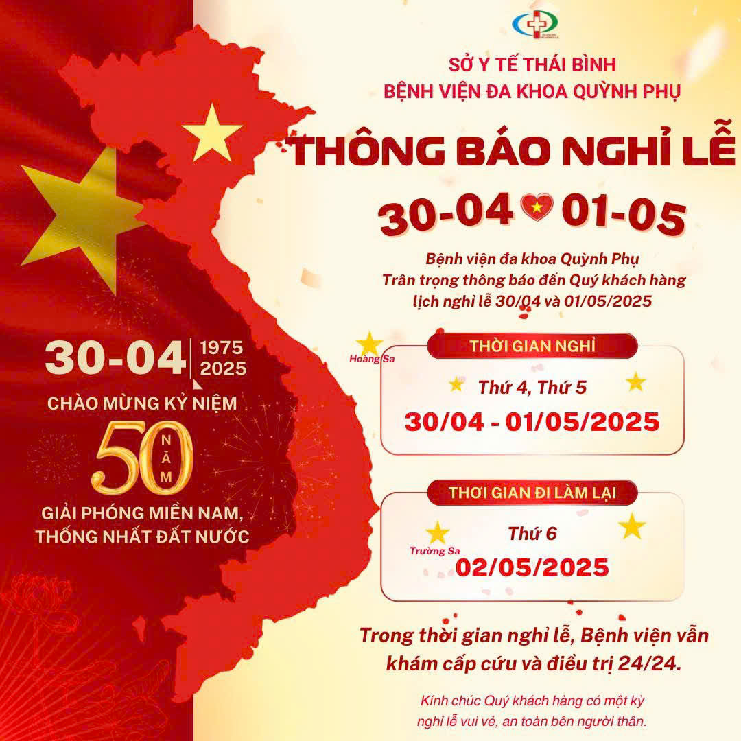 THÔNG BÁO LỊCH NGHỈ LỄ 30/4-1/5 NĂM 2025